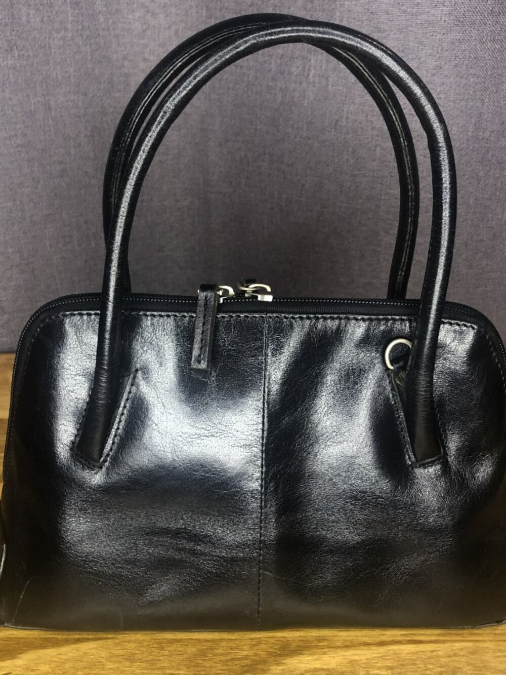 Wilsons Genuine Leather Doctor Bag Handbag Purse Black